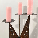 Impressive brutalist 3 candle holder