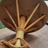 Vintage rattan round table