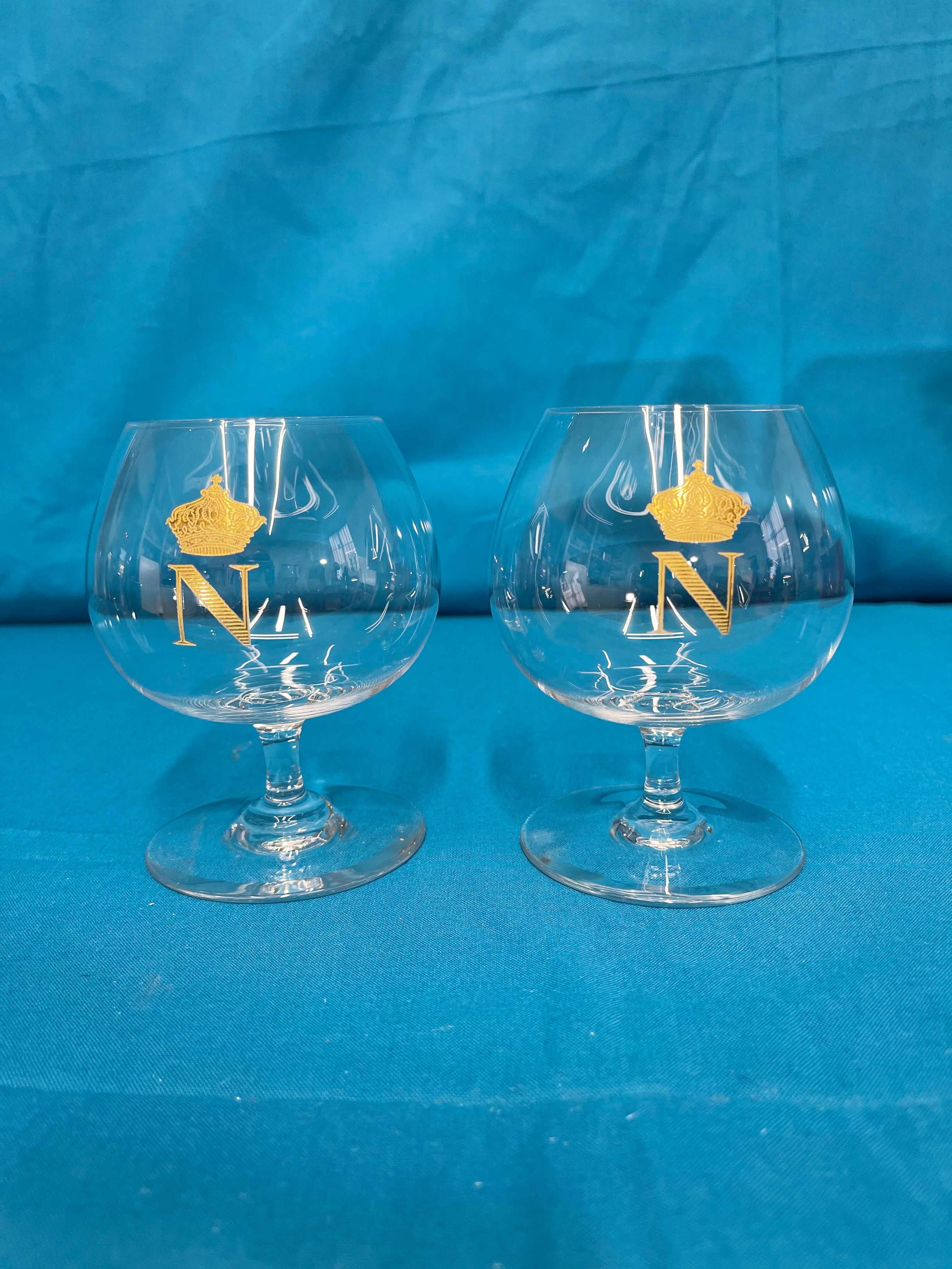 2 Napoleon baccarat glasses, original box