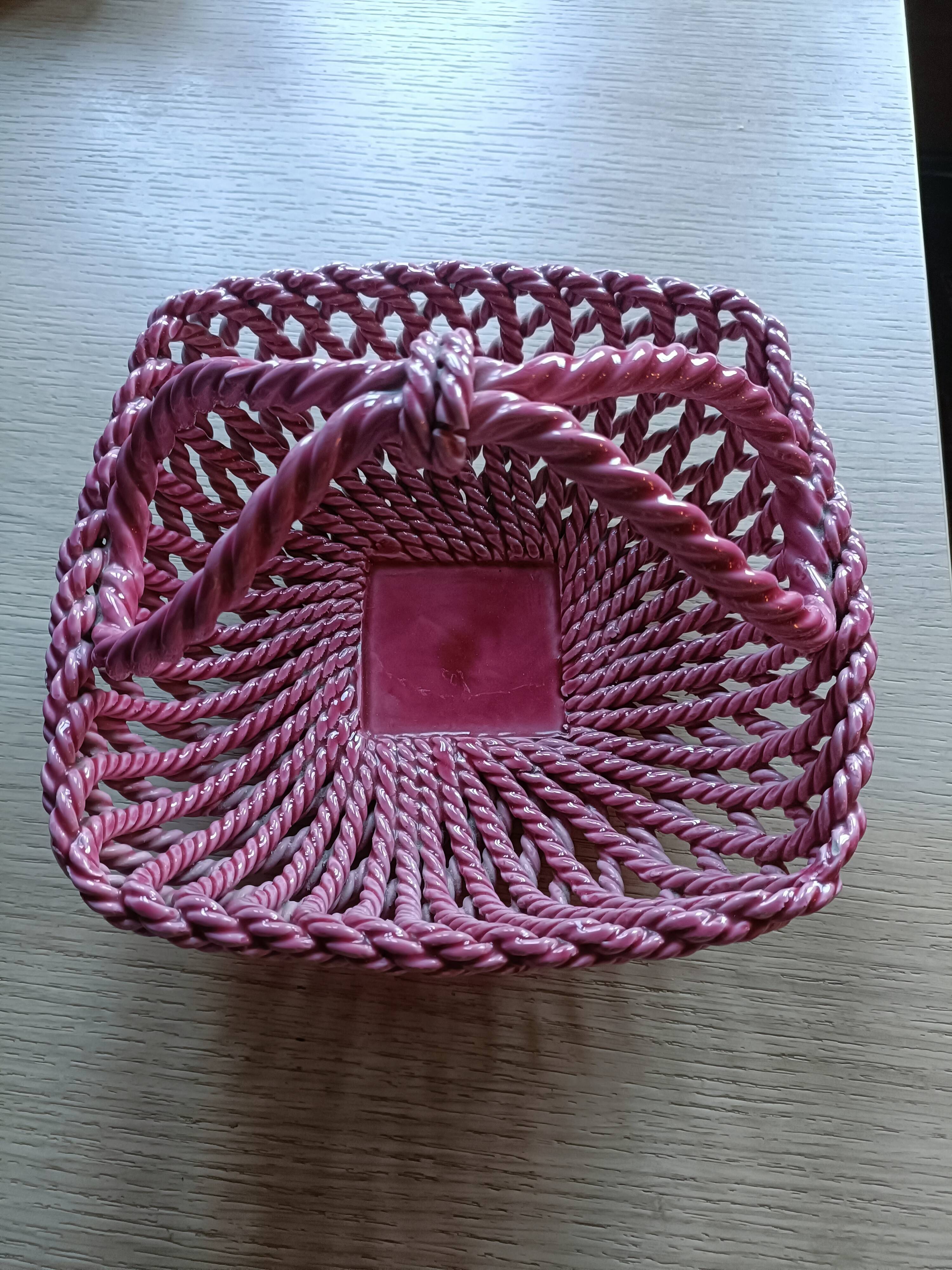 Woven ceramic basket