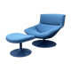 Artifort F520 armchair by Geoffrey Harcourt with P510 ottoman