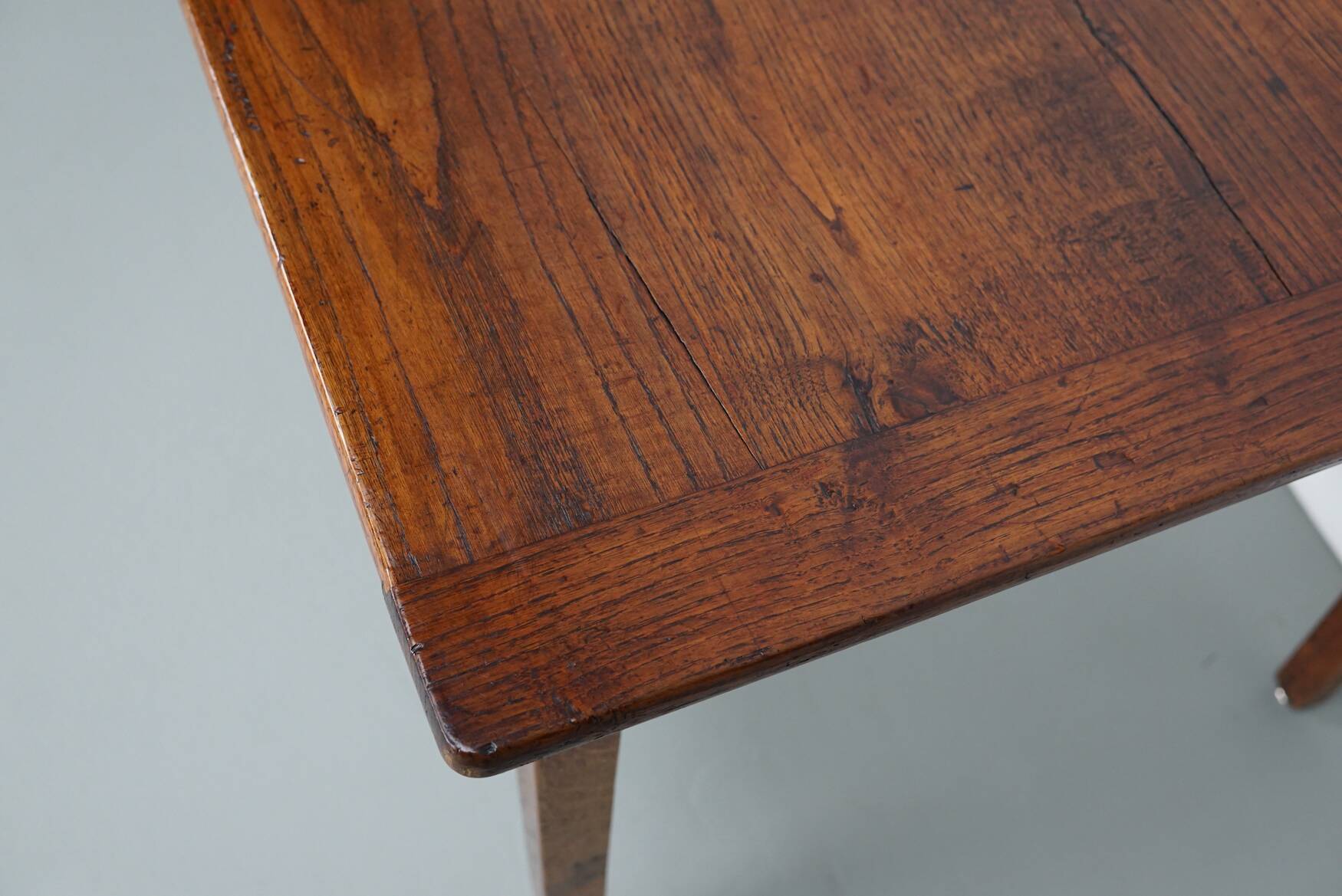 Table de Salle à Manger de Ferme Rustique Antique en Chêne, France, Début du 20ème Siècle