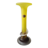 Floral design vase. Signed Verrerie d'Art de Toul. Unique piece, 27 cm