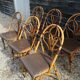 Set of 6 terrace chairs "bistro" in natural rattan.