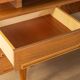 1960s walnut veneer desk with drawers and cabinet