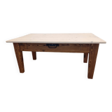 Farmhouse style coffee table, pitch pine base