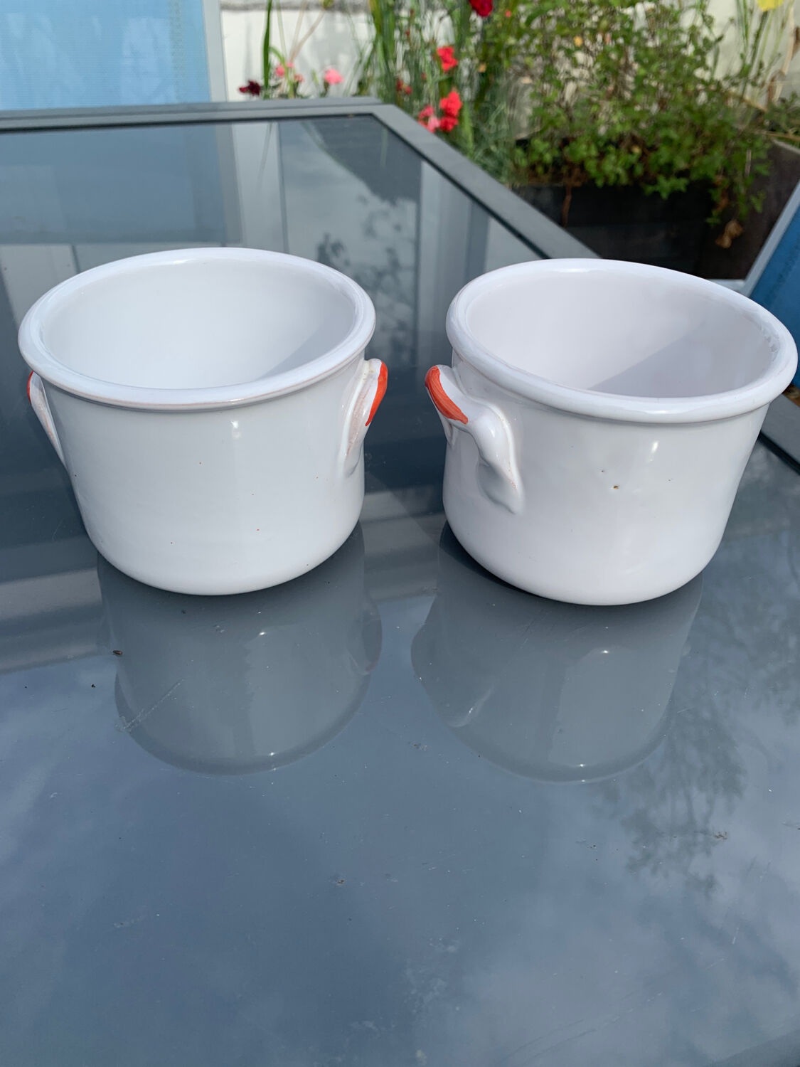 2 terrine pots deco cherries Vintage