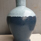 Large Accolay vase ceramic blue 1950