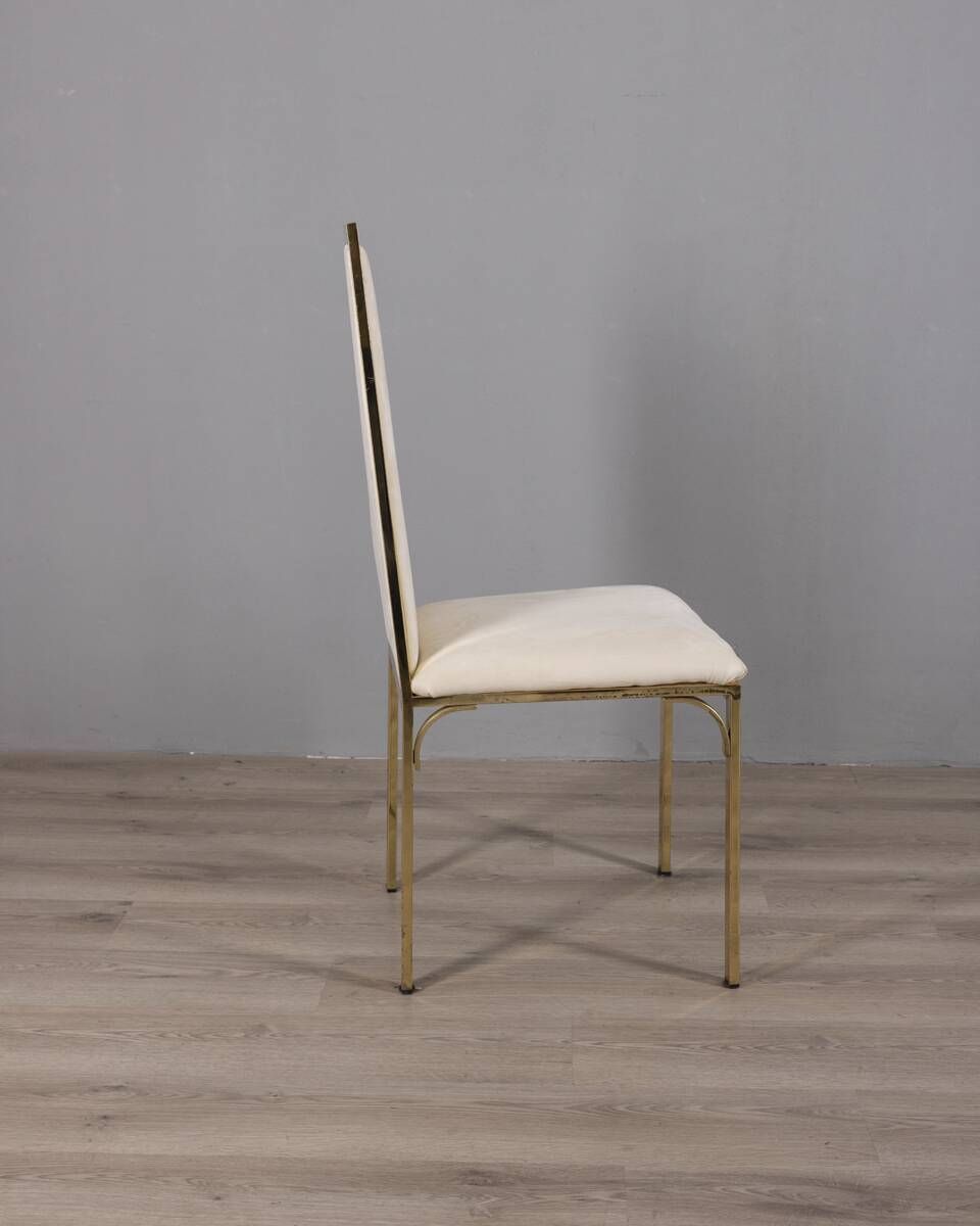 Set of 6 Vintage 1970s Chairs in Gold-Plated Brass, Designed by Renato Zevi