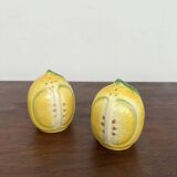 Salière et poivrier en céramique en forme de citron
