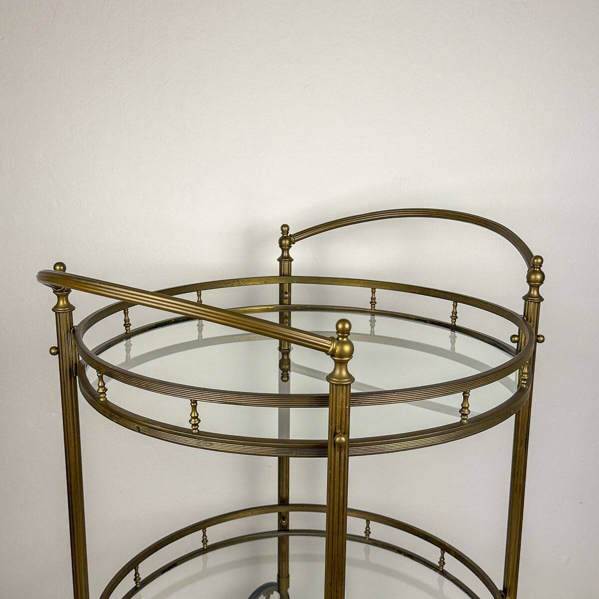 Vintage French brass bar cart, 1950s