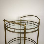 Vintage French brass bar cart, 1950s