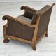 1950s, Danish armchair, furniture wool, solid carved oak wood.