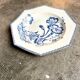Octagonal hollow plate in white and blue iron earth, "Indiana" service