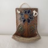 Stoneware ceramic wall soap dish by Jean Claude Monange