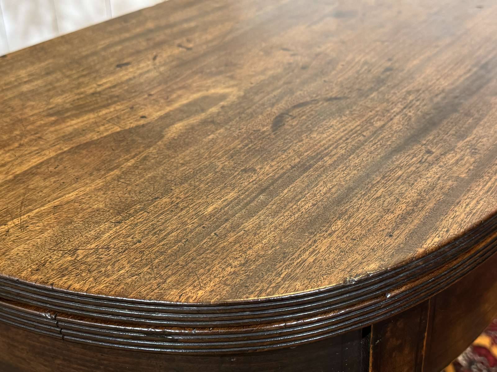 Table console demi lune anglaise en acajou 19ème