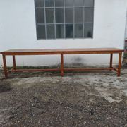 Old country farmhouse table of 3m50 for 12 people with rustic fir spacers