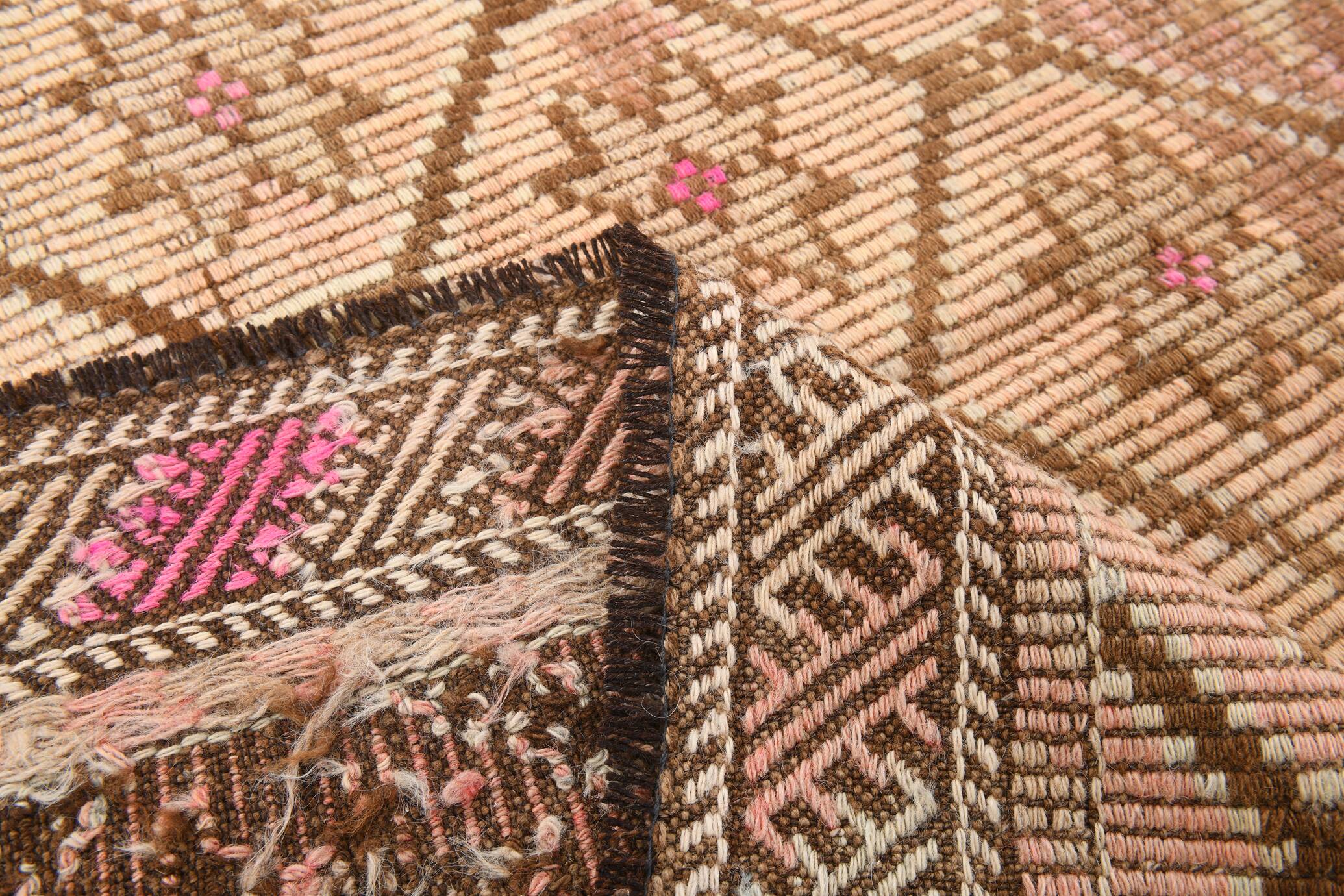 5x10 Peach & Brown Persian Kilim Rug, 166x300Cm