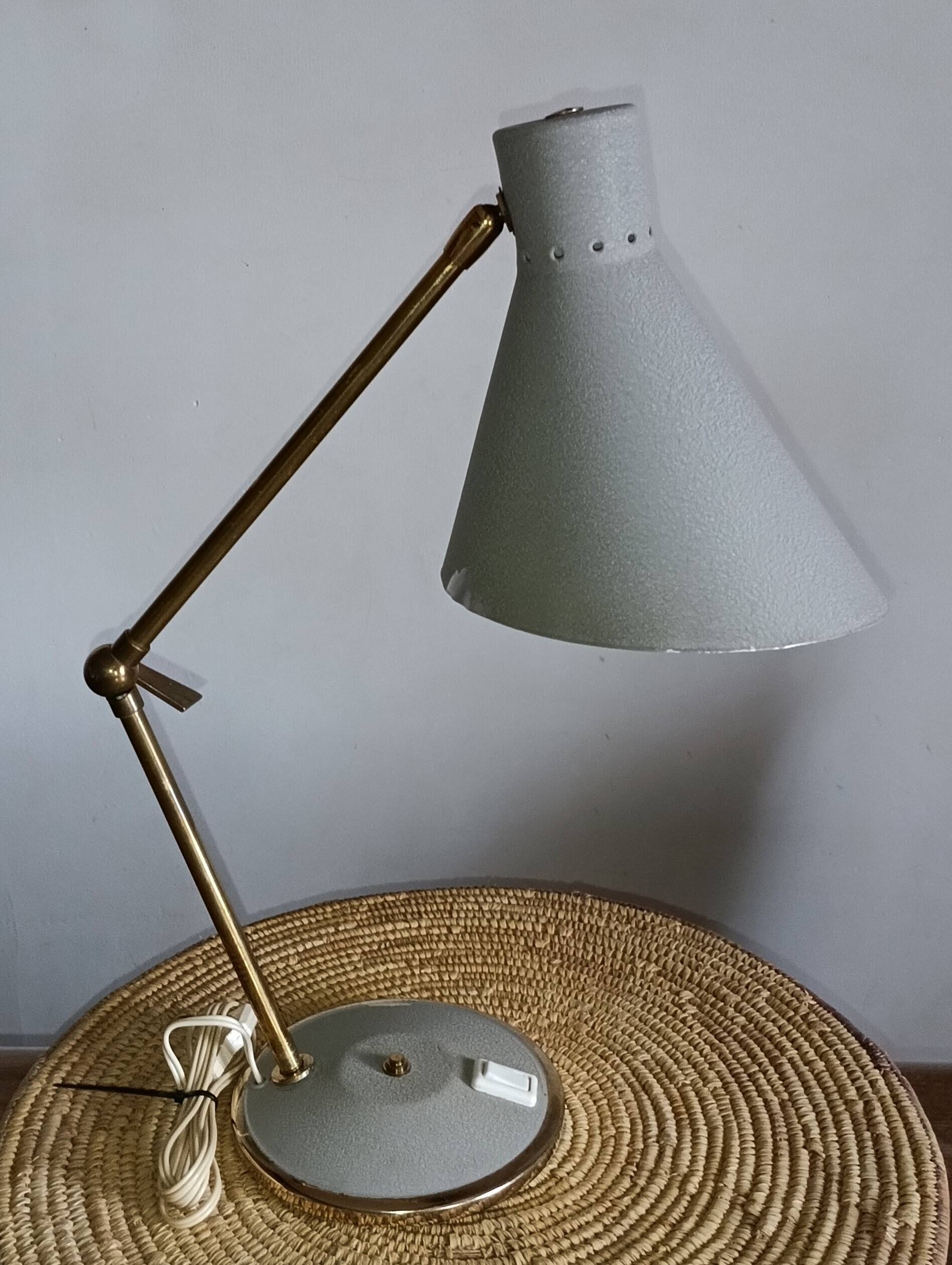 Gray metal diabolo lamp, 1950