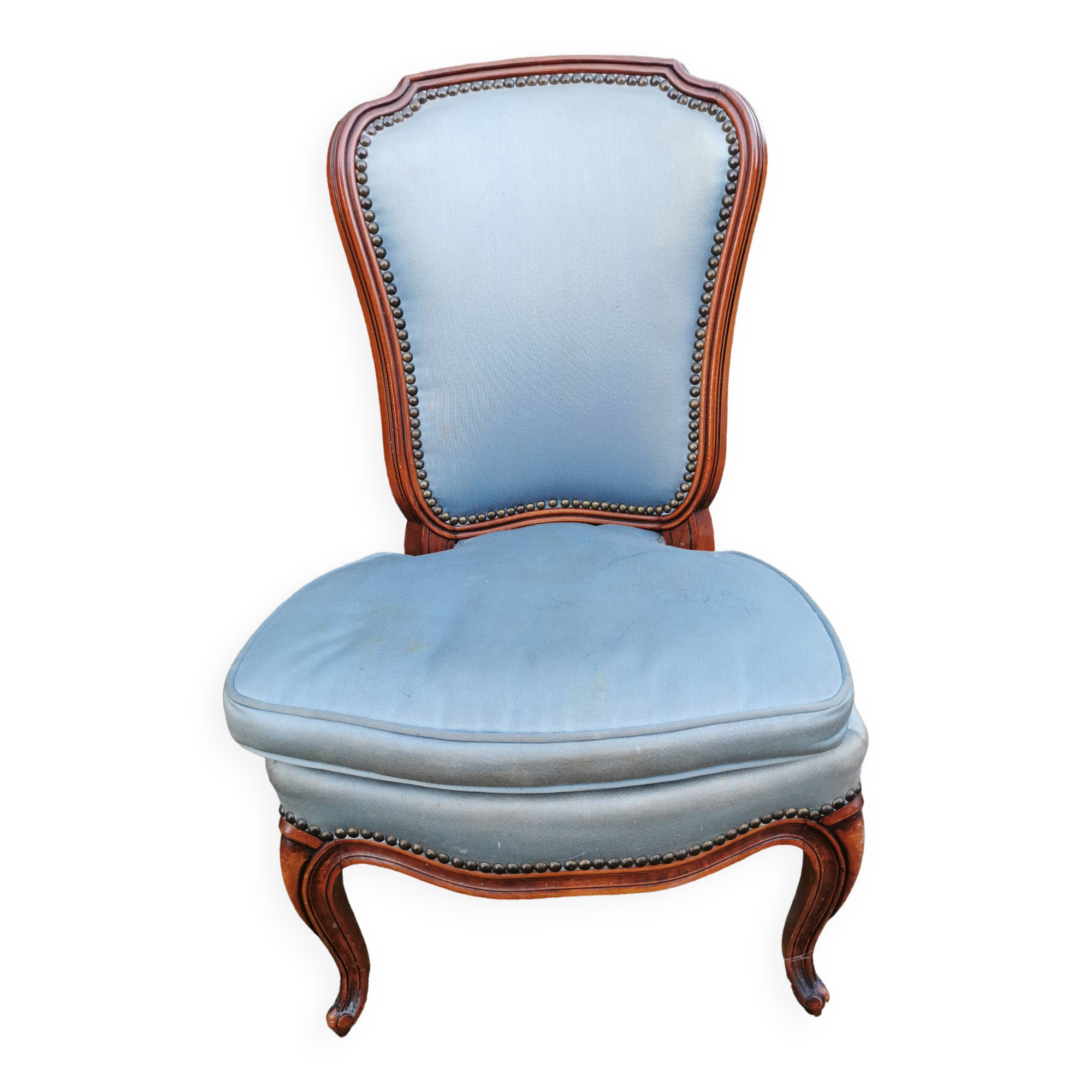 Old small cherry wood armchair