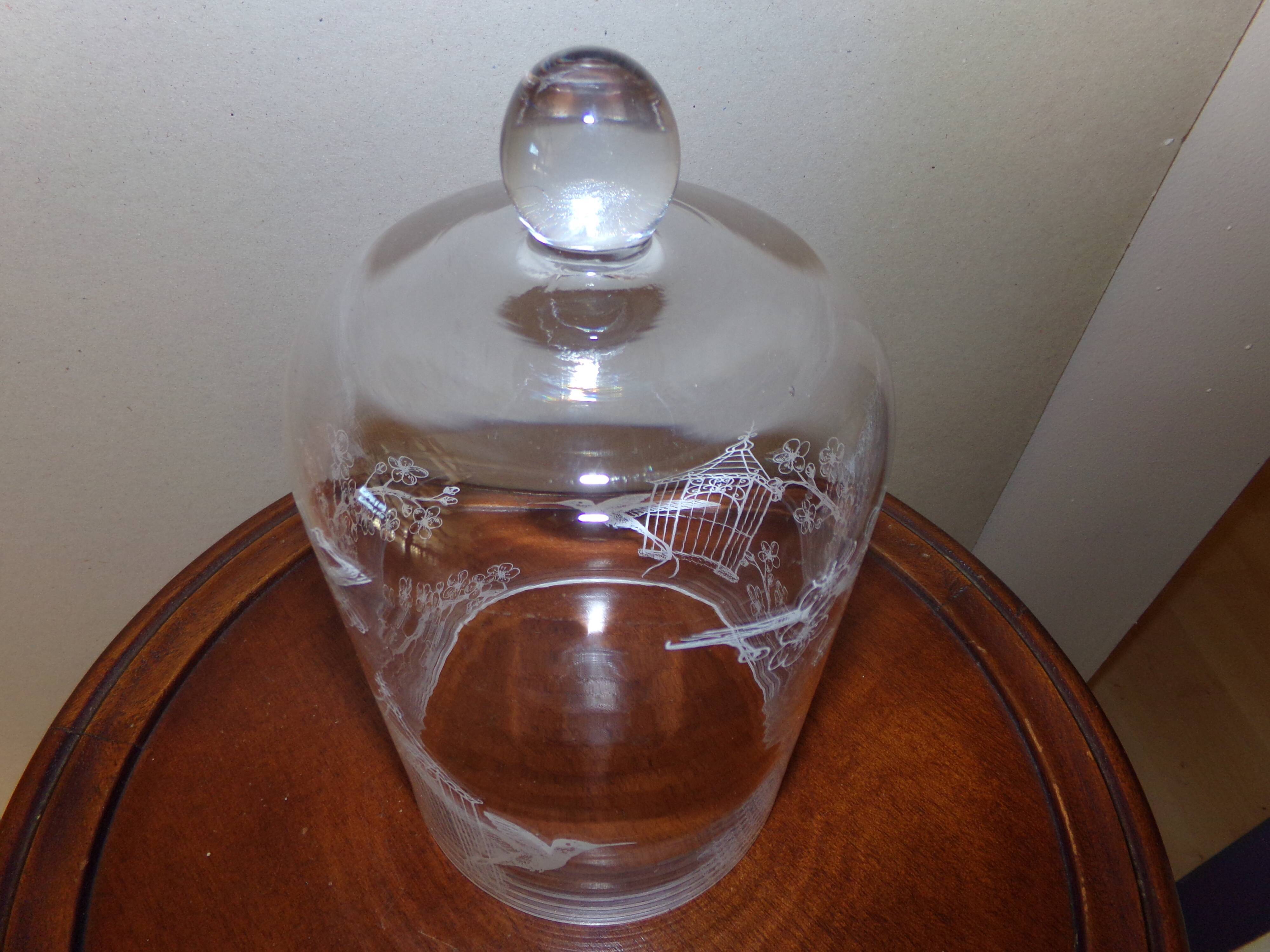 Glass bell and its dish