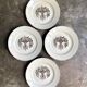 4 Longchamp brown earthenware dinner plates, "Tarente" service