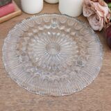 Decorative glass tray with round feet