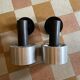 Pair of vintage adjustable wall sconces in brushed metal