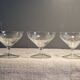 3 Coupes à Champagne anciennes en Cristal Gravé de grandes Marguerites Vill