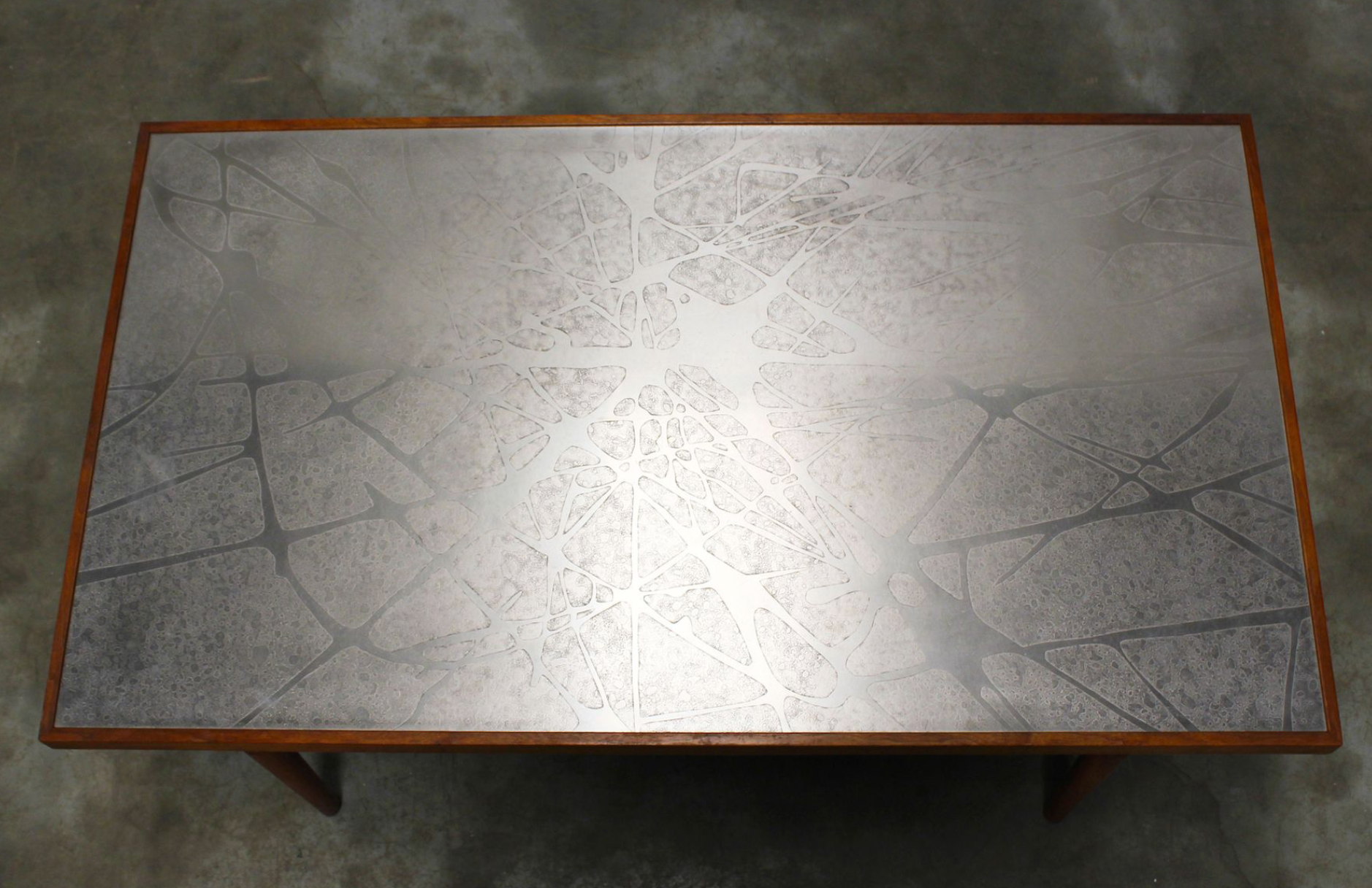 Mid-Century Sculpted Metal Coffee Table by Heinz Lilienthal
