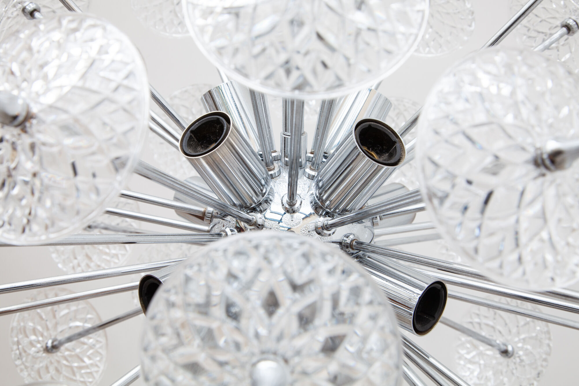 Sputnik crystal chandelier by Val st Lambert, Belgium