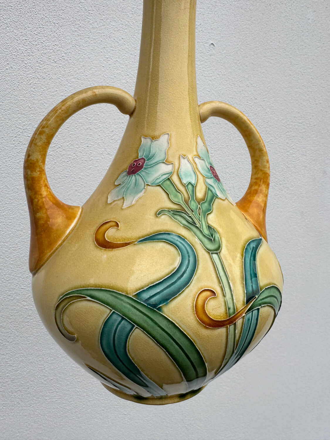 Art Nouveau ceramic vase by Gustave de Bruyn