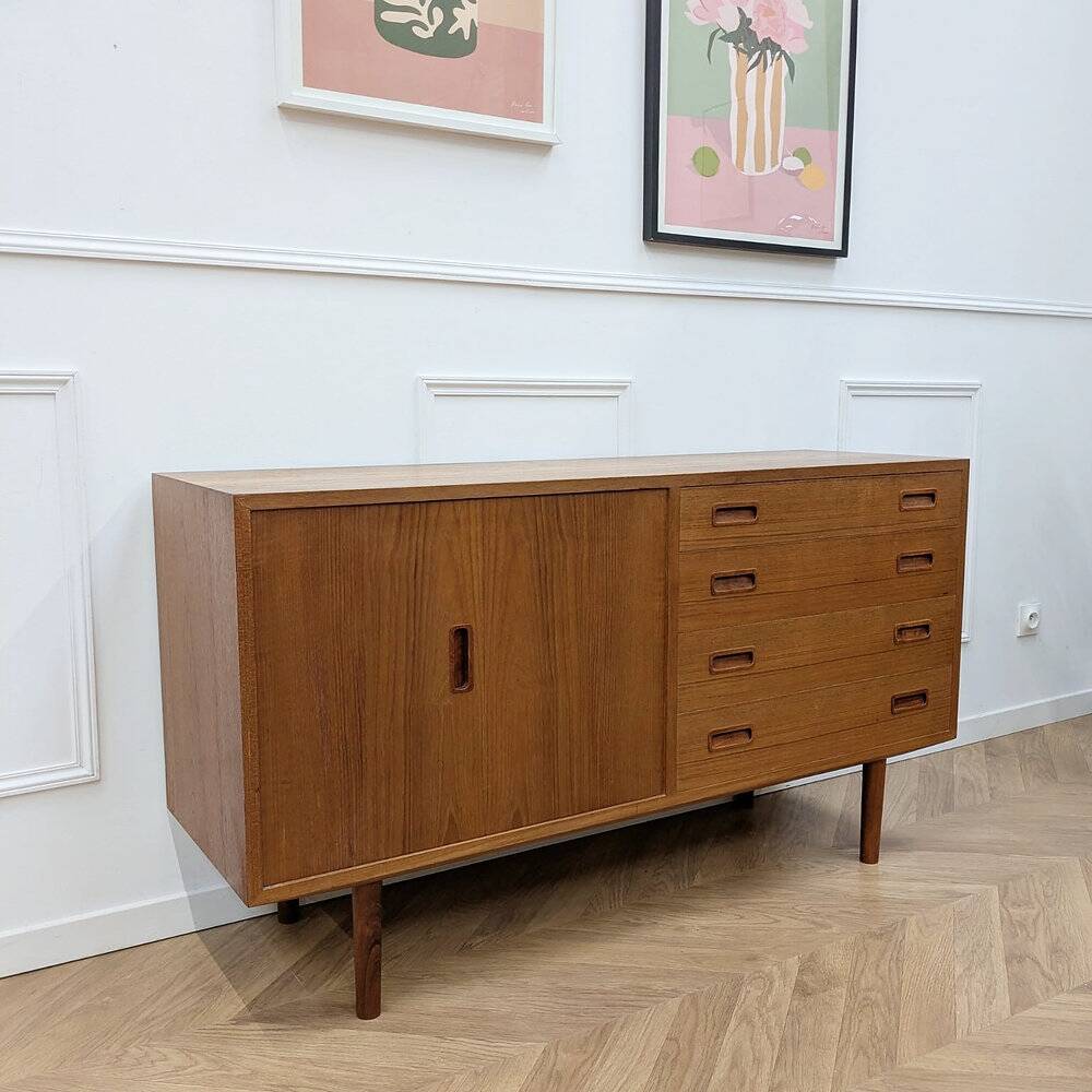 Small vintage Scandinavian teak sideboard.