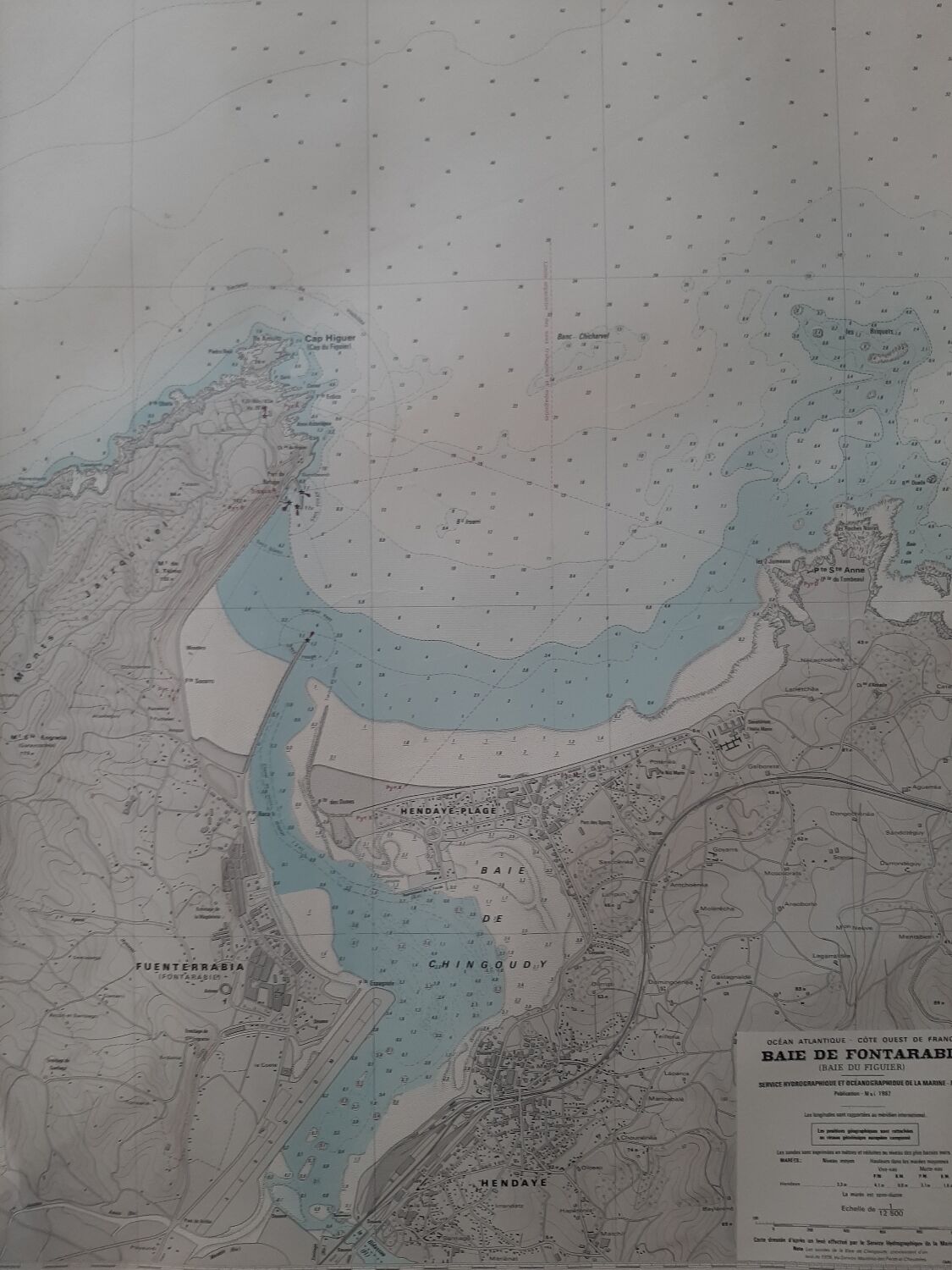 Nautical chart of the Bay of Hendaye