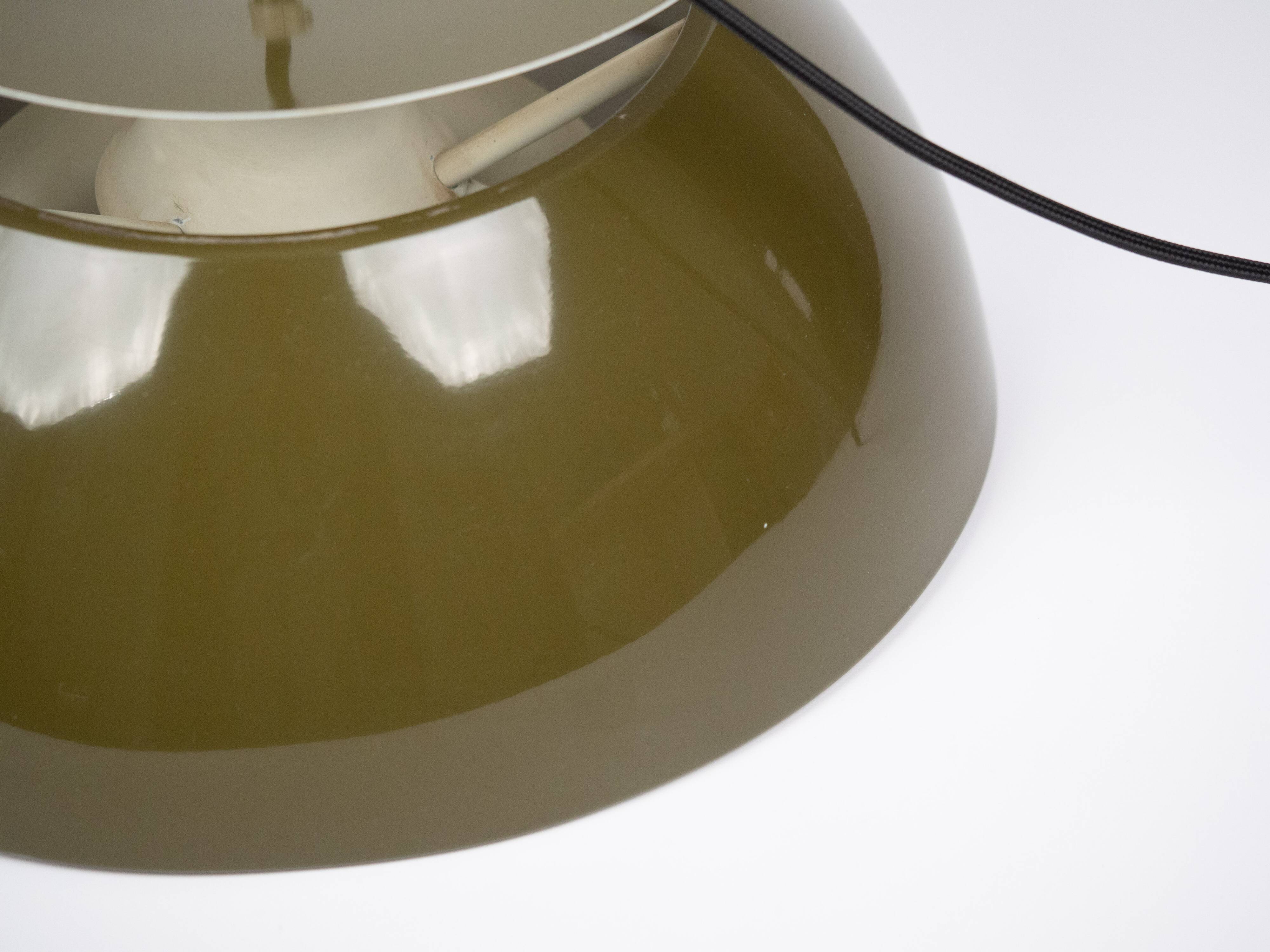 Danish vintage pendant lamp Jutlandia by Jorgen Hoj, Holmegaard, 1970s