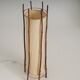 Large bamboo & linen floor lamp by Louis Sognot