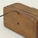 Brutalist artisanal lamp in solid wood (oak) vintage Circa 1960