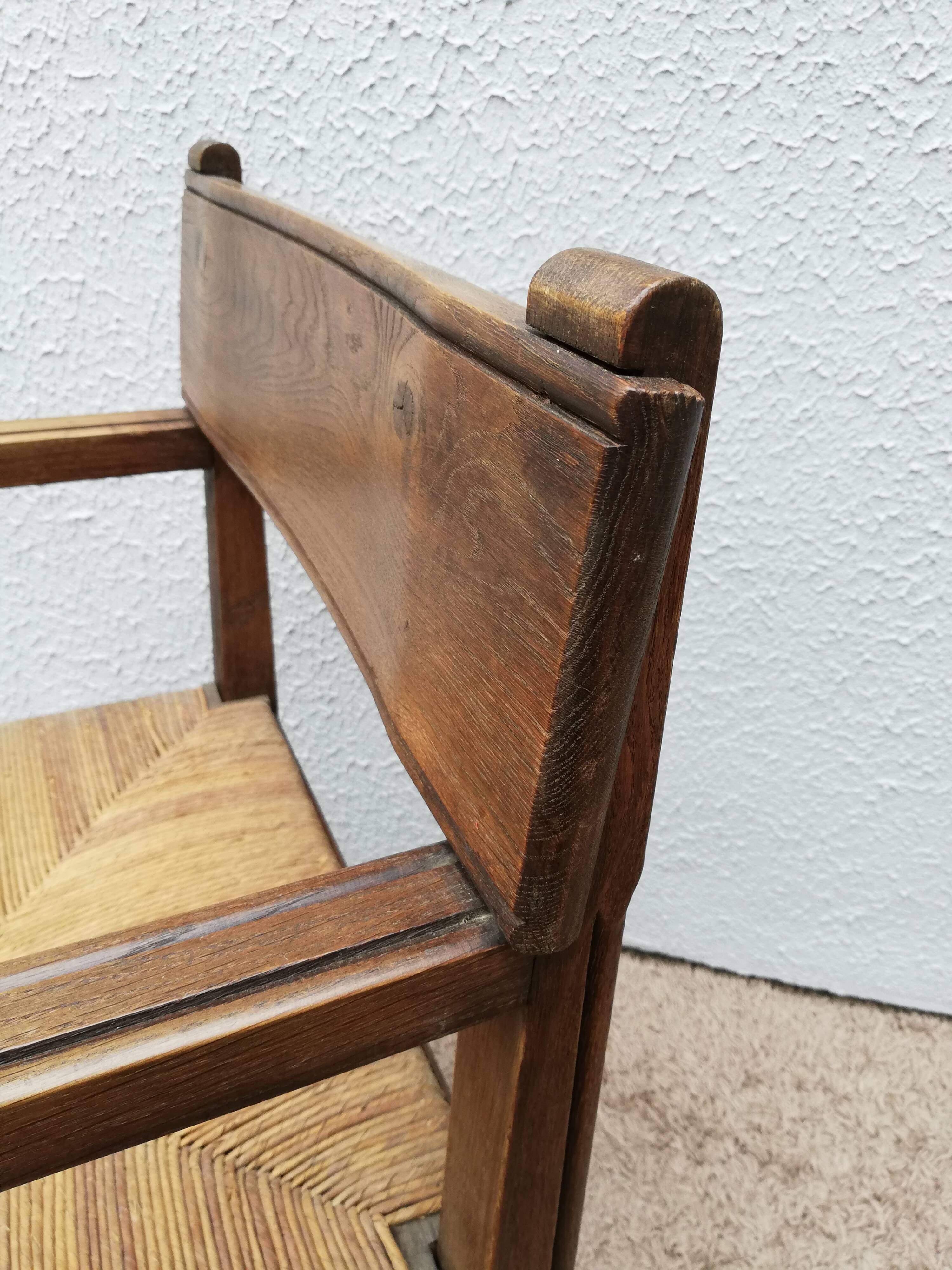 Suite of four mulched table chairs