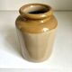 Pot à moutarde en grès émaillé ocre et beige