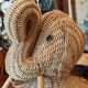 Old vintage rattan elephant head chest basket