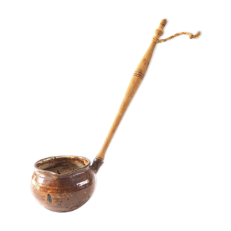 Old stoneware ladle