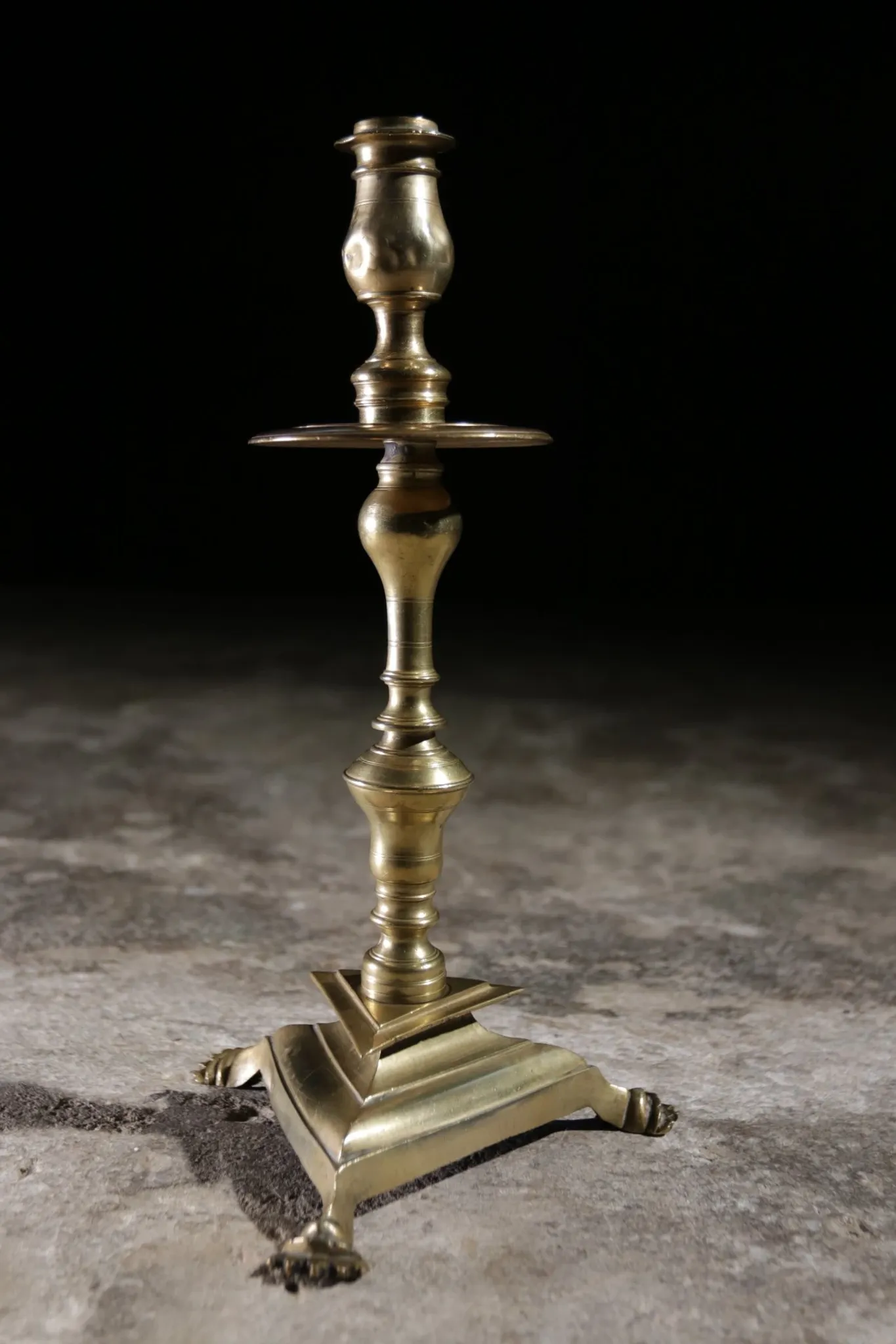 17th-century French brass candlestick – circa 1690