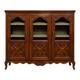 Bibliothèque vitrine en noyer de style Louis XV