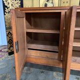 Vintage 1960 row in oak and oak marquetry