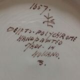 Delfts Polychrome plate with bird of paradise