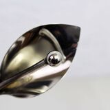 Chrome metal floral candle holder