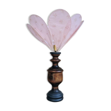 Table lamp, rattan petals and fabric