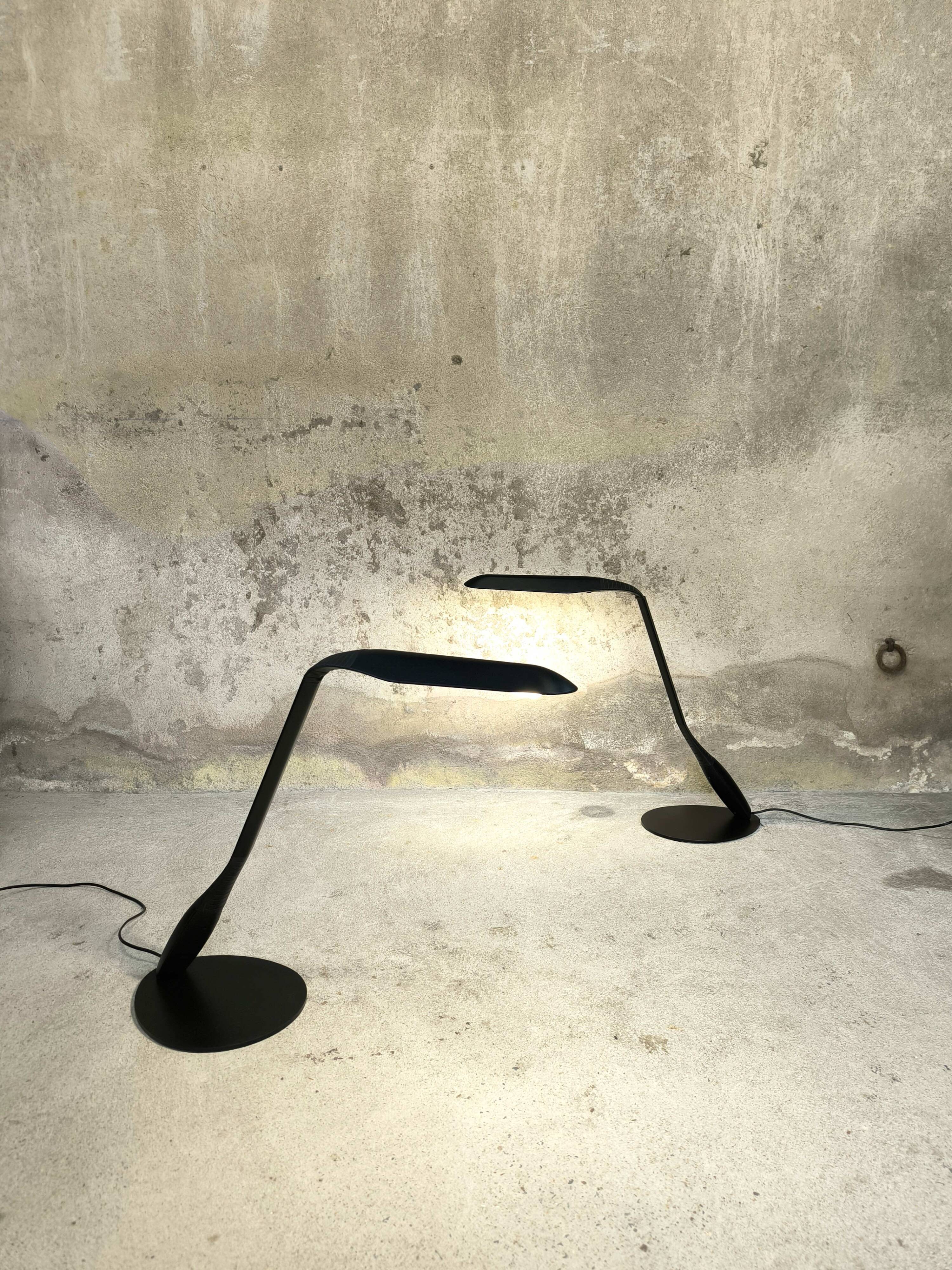 Pair of cobra lamps by Philippe Michel for Manade