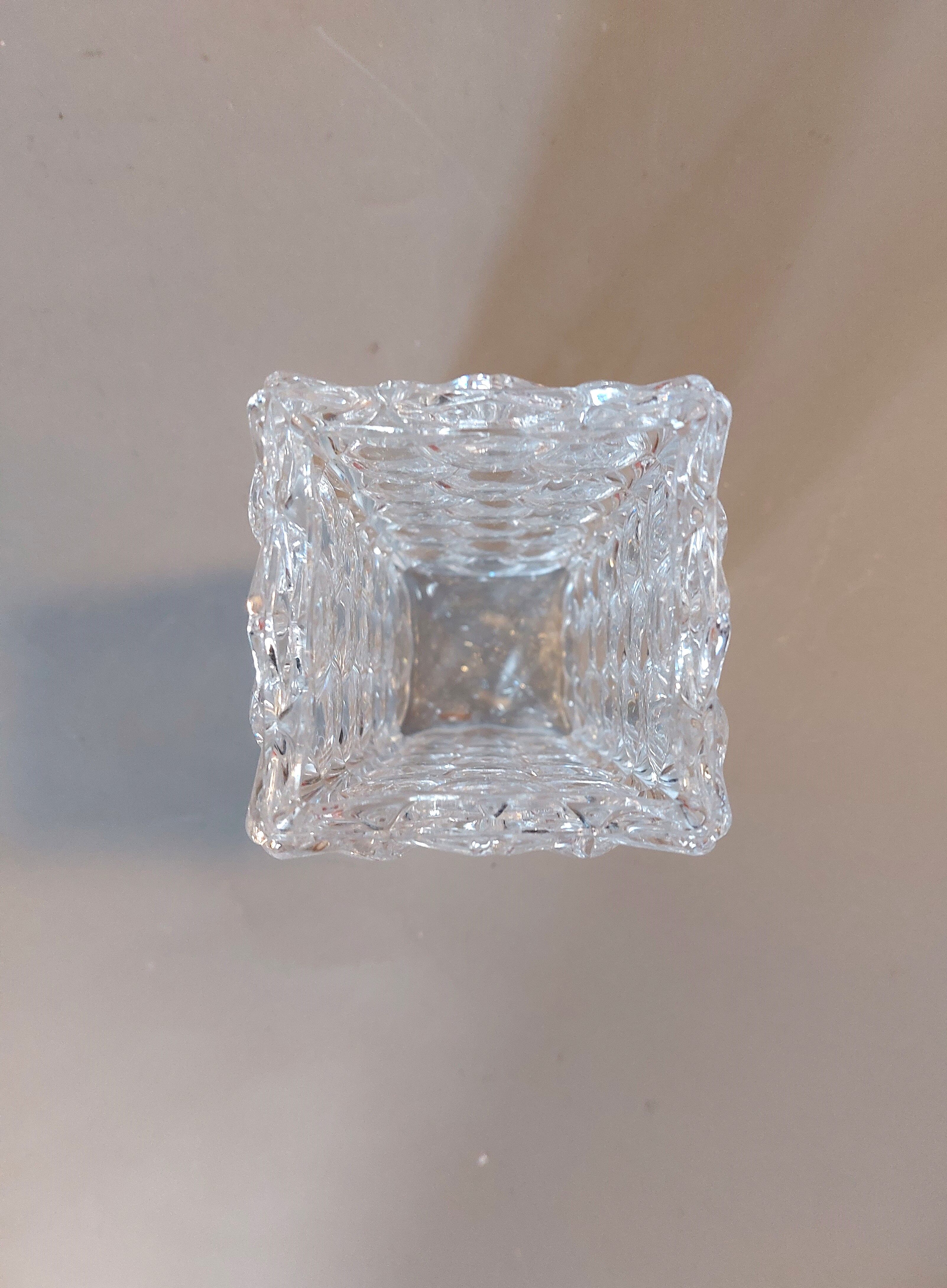 Molded glass vase cross 1940