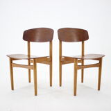 1960s Børge Mogensen Model 122 Oak and Teak Dining Chairs for Søborg Møbelfabric, Denmark